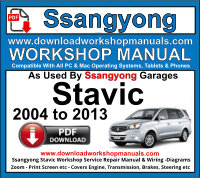 Ssangyong Stavic Workshop Service Repair Manual pdf 2004 to 2013