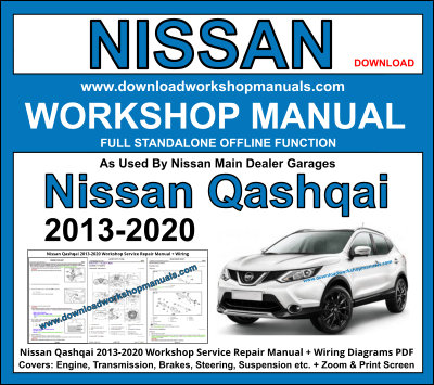 Nissan  Qushqai 2013 to 2020 Workshop Repair Manual pdf 