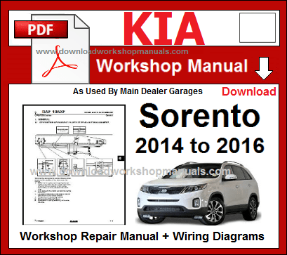  Manual de reparación de taller Kia Sorento 2014 a 2016