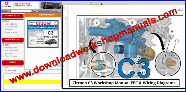 Citroen C3 Workshop Manual EPC and Wiring Diagrams