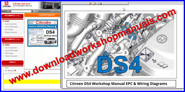 Citroen DS4 Workshop Manual EPC plus Wiring Diagrams