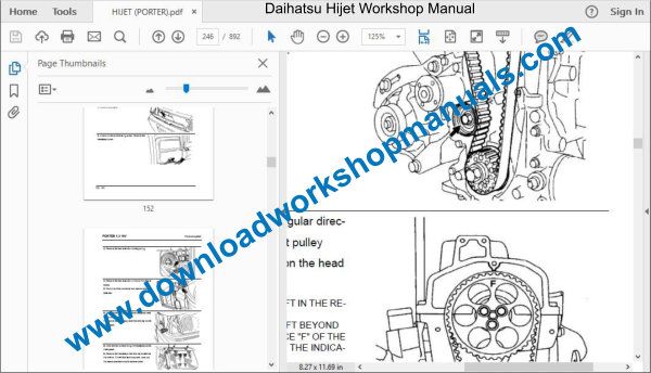 Daihatsu Hijet 1998 onwards S85 3cylinder DIESEL WORKSHOP manual ON CD 