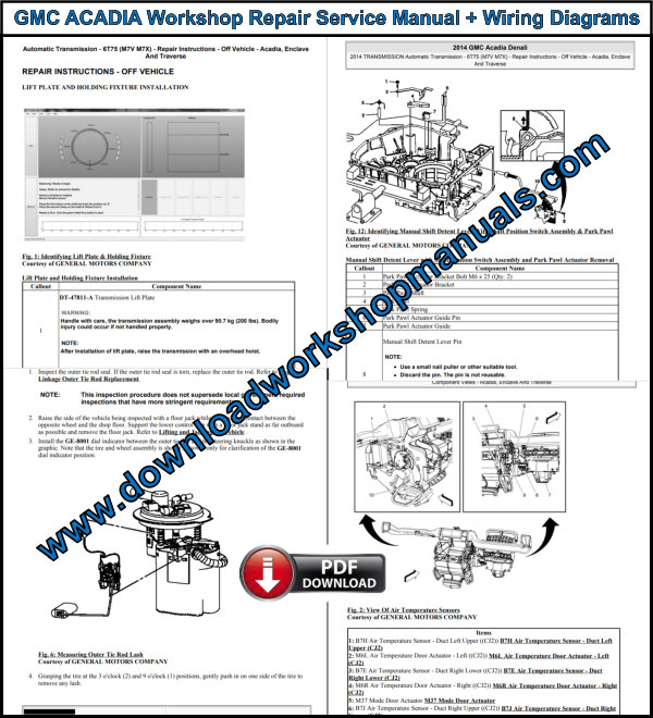 GMC ACADIA Workshop Repair Manual and Wiring