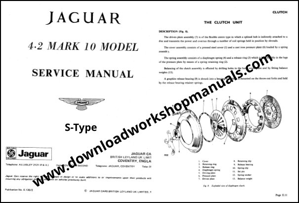 Jaguar S Type 4 2 MK 10 Service Manual