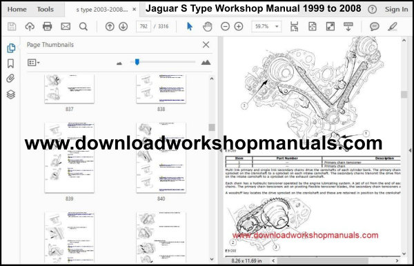 Jaguar S Type Workshop Manual 1999 to 2008
