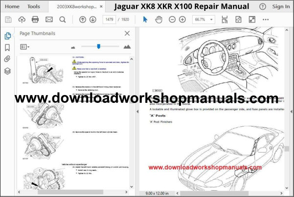 Jaguar XK8 XKR X100 Repair Manual 