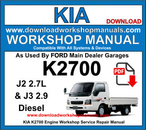 Kia K2700 J2 J3 Diesel Engine Workshop Service Repair Manual