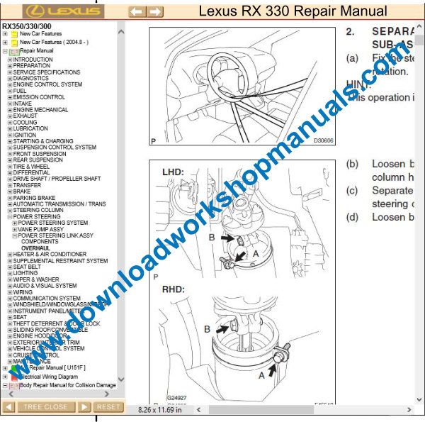 Lexus Rx 330 Service Repair Workshop Manual