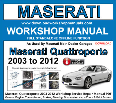 Maserati Quattroporte PDF Workshop Repair and Service Manual