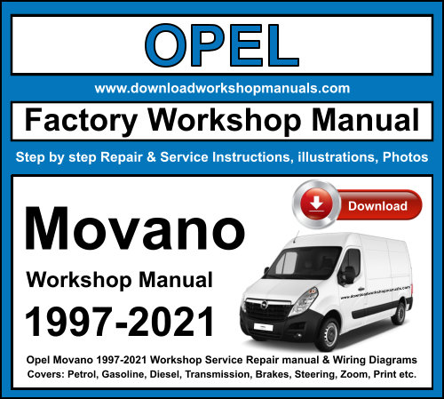 Opel Movano 1997-2021 Workshop Repair Manual