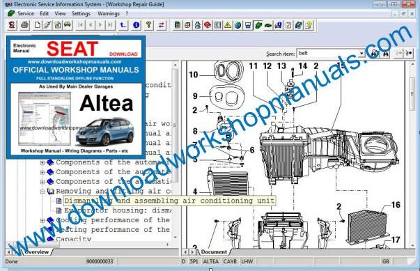 Seat Altea Workshop Repair Manual
