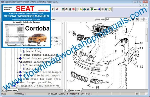 Seat Cordoba Workshop Manual