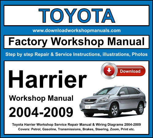 Toyota Harrier 2004-2009 Workshop Service Repair Manual Download