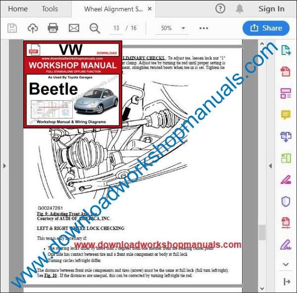 Volkswagen Beetle PDF Service Repair Manual