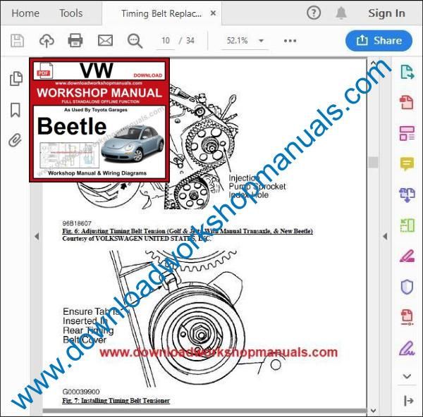 VW Volkswagen Beetle Workshop Manual pdf