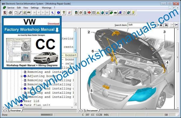 VW Volkswagen CC Workshop Manual