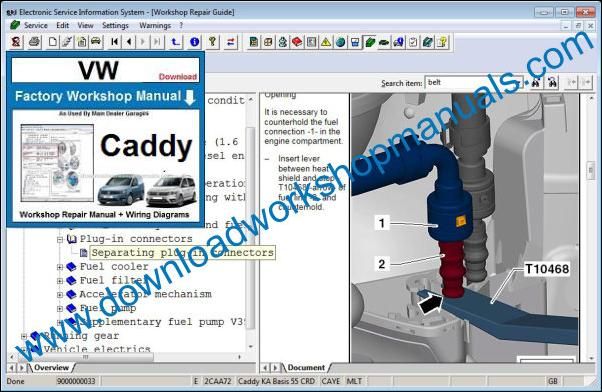 VW Volkswagen Caddy Service Manual
