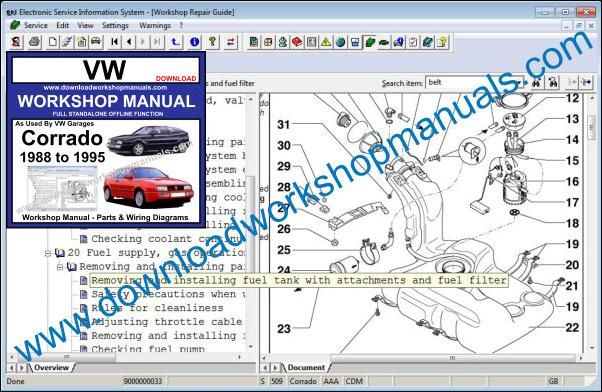 VW Volkswagen Corrado Repair Manual