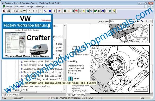 VW Volkswagen Crafter Service Manual