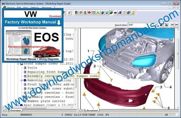 VW Volkswagen Eos Workshop Manual