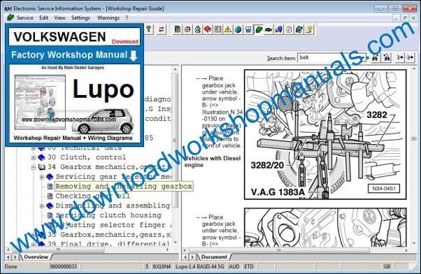 VW Volkswagen Lupo Repair Manual