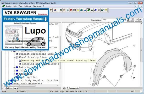 VW Volkswagen Lupo Workshop Manual