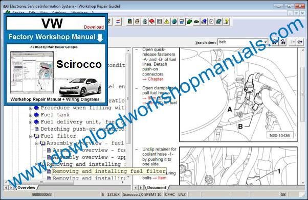 VW Volkswagen Scirocco Repair Manual