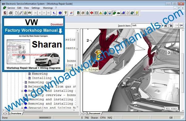 VW Volkswagen Sharan Workshop Manual