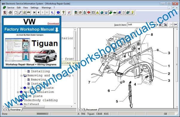 VW Volkswagen Tiguan Workshop Manual