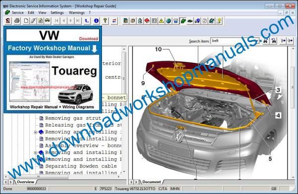 VW Volkswagen Touareg Workshop Manual