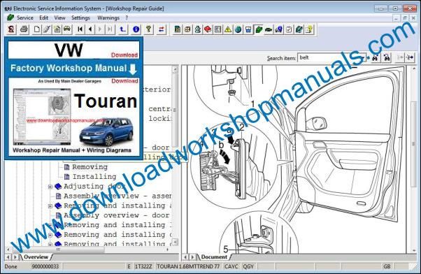 VW Volkswagen Touran Service Manual