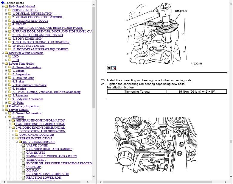 Daewoo Tacuma Workshop Manual and Wiring Diagrams Manual Download