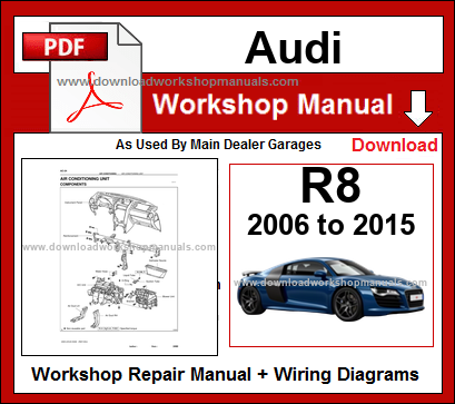 Audi r8 2006 to 2015 repair workshop manual