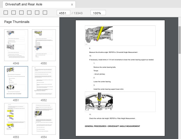 Ford F-150 2015-2020 driveshaft and rear axle service procedure