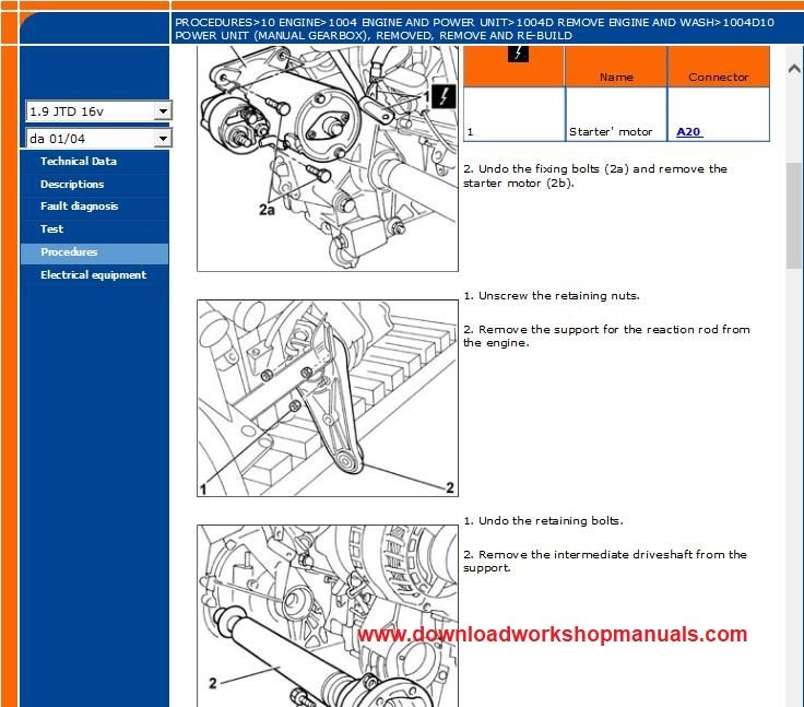 Repair Manuell Werkstatthandbuch Fiat Stilo m. Y.2001 