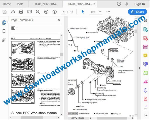 Subaru BRZ Workshop Repair Manual