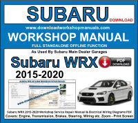 Subaru WRX 2015 to 2020 PDF Workshop Service Repair Manual
